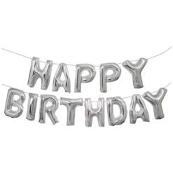 Happy Birthday Silver Foil Balloons