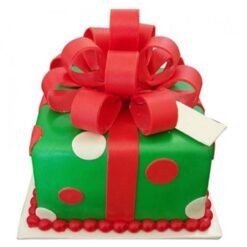 Holiday Gift Box Christmas Cake – Sweet Treat for the Season.