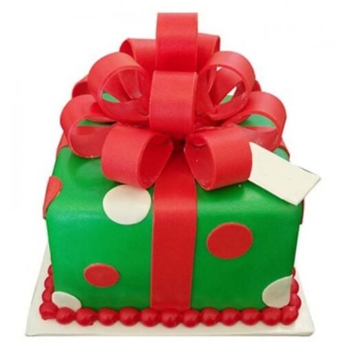 Holiday Gift Box Christmas Cake – Sweet Treat for the Season.
