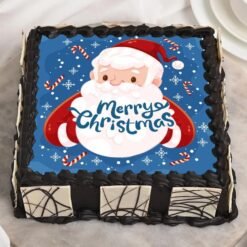 Customizable Square Christmas Cake with photo – Merry Christmas.