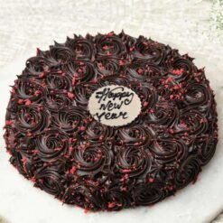 Choco Red Velvet New Year Cake – Festive chocolate and red velvet cake perfect for New Year celebrations