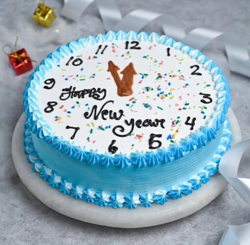 Happy New Year Creamy Cake – A festive and creamy dessert perfect for celebrating the New Year.