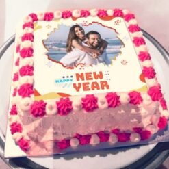 New Year Photo Cake – Customizable Cake for Your New Year’s Eve Celebration.