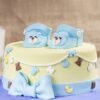 Blue Baby Shoes Truffle Cake – Perfect for Baby Shower Celebrations.