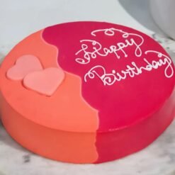 Vibrant Pink & Orange Red Velvet Cake – Ideal for colorful celebrations and special occasions