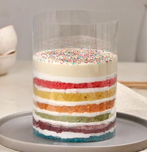 Colorful Rainbow Ganache Pull Me Up Cake – Interactive birthday cake with ganache layers.