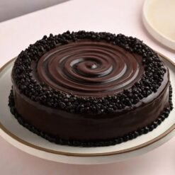 Delicious Choco Chip Truffle Cake – moist chocolate cake with truffle filling and chocolate chips