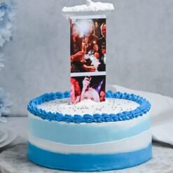 Blueberry Pulling Cake with custom photo, perfect for special occasions