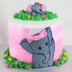 6 Layer Cute Elephant Chocolate Cake with a playful elephant design and rich chocolate layers