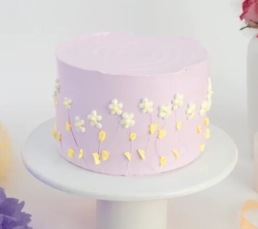 Pink Fleurs Cake decorated with delicate pink flowers, a stunning choice for any special occasion