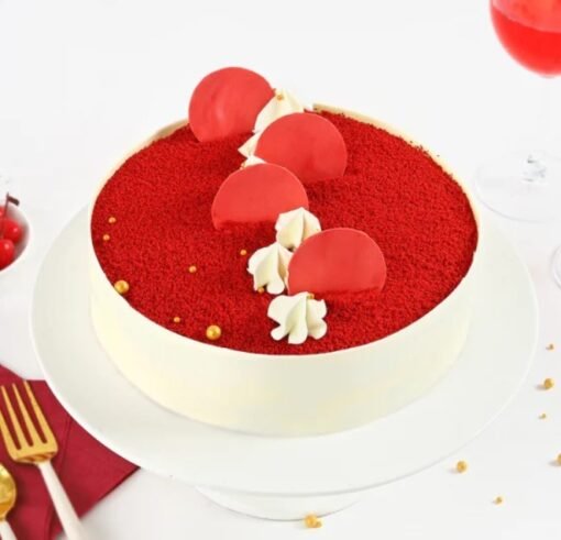 Classic Red Velvet Cake with rich layers and cream cheese frosting, perfect for special occasions