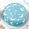 Starry Night Dream Cake with a celestial design and rich frosting, perfect for special celebrations