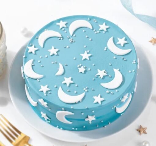 Starry Night Dream Cake with a celestial design and rich frosting, perfect for special celebrations