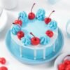 Gourmet Blue Cherry Cake with a Delightful Mix of Cherries and Blueberries