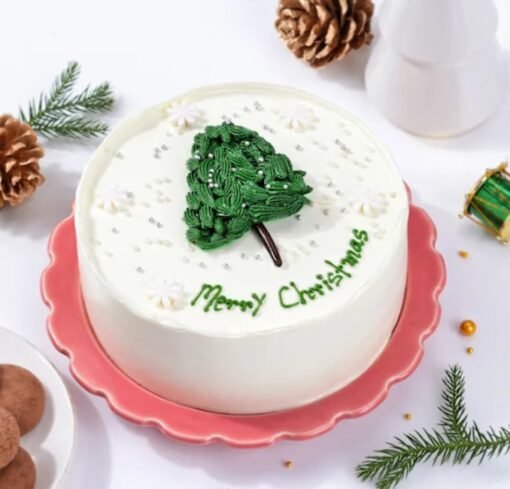 Festive Cheer Christmas Tree Cream Cake – A delicious holiday dessert with creamy filling.