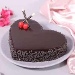 Exquisite Heart Shape Truffle Cake with rich chocolate layers and smooth truffle filling