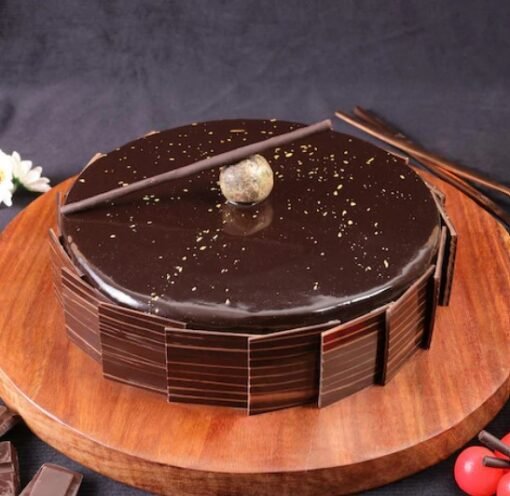 Tempting Truffle Cake with rich chocolate layers and smooth truffle filling