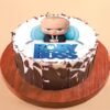 Creative Baby Boss Cake with a boss baby figure and playful details for kids' birthday parties