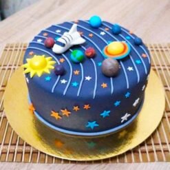 Astronomy-Inspired Designer Universe Fondant Cake – Perfect for Space Events