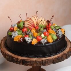 Fresh Fruit and Chocolate Truffle Cake – the perfect dessert blend of chocolate and fruit