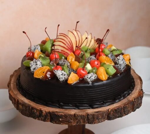 Fresh Fruit and Chocolate Truffle Cake – the perfect dessert blend of chocolate and fruit