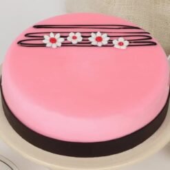 Pink Strawberry Cake with Floral Design – A Gorgeous and Tasty Dessert for Occasions