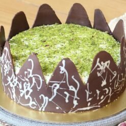 Pistachios Topped Chocolate Cake with Rich Chocolate and Crunchy Pistachios