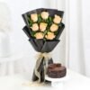 Beautiful red roses paired with a decadent chocolate treat, creating the perfect indulgence for special occasions and romantic surprises.