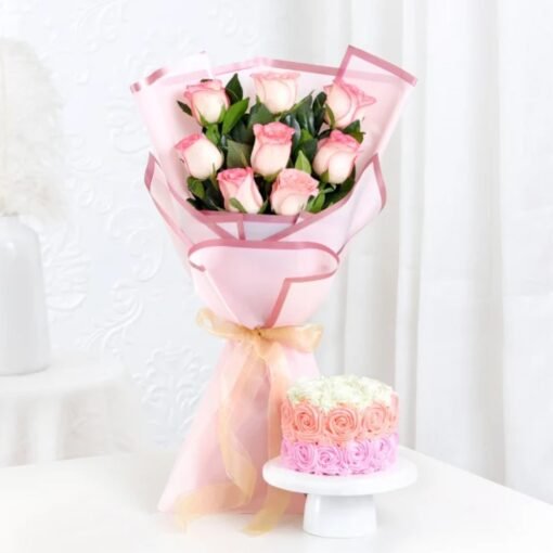 Rosy Romance Combo featuring elegant red roses, premium chocolates, and a heartfelt gift for a memorable romantic celebration.