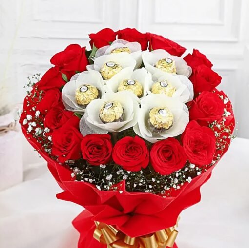 Amour Red Velvet Surprise Cake with smooth cream cheese frosting, elegant red hues, and a romantic touch for special occasions.