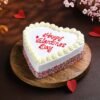 Valentine’s Day pineapple cake with heart decorations, a refreshing tropical treat for romantic celebrations.