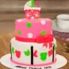 Adorable baby shower cake with "Welcome Little One" message in pastel colors.