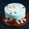 Star-themed baby cake with “Twinkle Twinkle Little Star” design in pastel colors.