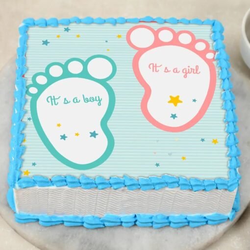 Adorable baby-themed cake with pastel tones, tiny teddy bears, and sweet design details.