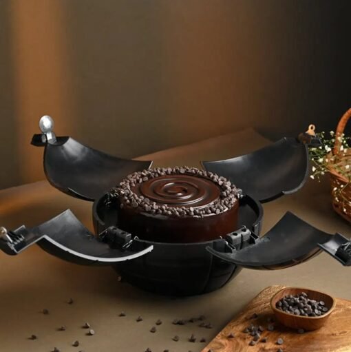 Chocolate smash cake with hidden surprises inside for birthdays and celebrations.