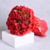 Bouquet of pink and red flowers arranged in a heartwarming display symbolizing love and admiration.