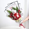 Charming bouquet of colorful fresh flowers wrapped with love.