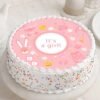 Adorable baby-themed cake with pastel decorations, ideal for baby showers and newborn celebrations.