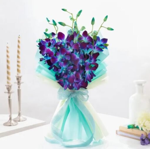 A breathtaking arrangement of magical orchids, radiating bliss and sophistication, ideal for expressing love, gratitude, and joy.