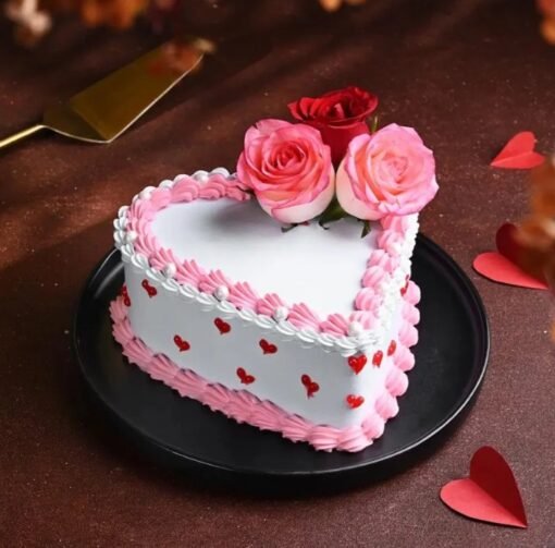 Little Hearts and Roses Valentine's Day Cake — heart-themed cake with roses, perfect for romantic celebrations.