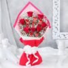 Red roses bouquet with assorted chocolates arranged beautifully as a gift combo.