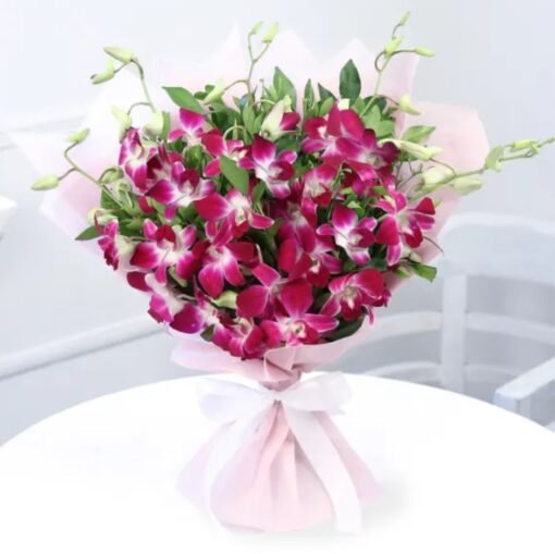 A stunning Lavender Orchid Luxe bouquet featuring exquisite lavender orchids, symbolizing grace, luxury, and admiration, ideal for any special occasion.