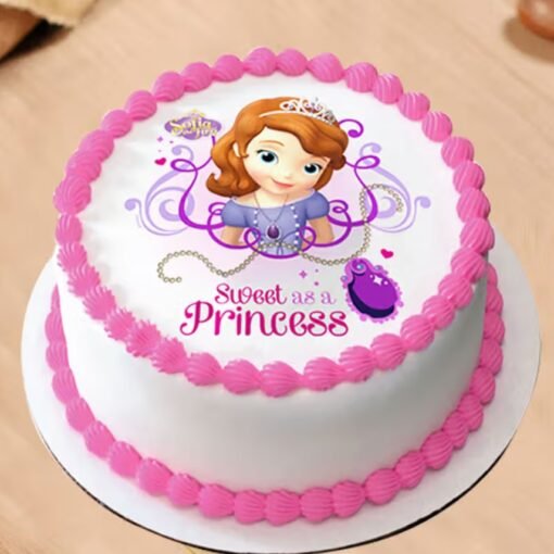 Princess Dream Cake with royal decorations, pastel colors, and crown topper for a magical birthday celebration.