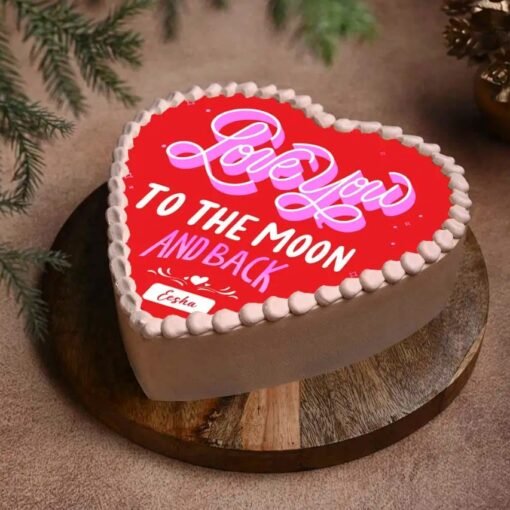 Beautiful heart-shaped cake decorated with vibrant colors and joyful designs.