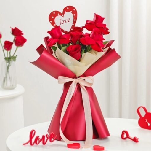 A delicate floral arrangement exuding elegance and devotion, perfect for heartfelt celebrations.