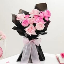 A romantic bouquet of blush-hued roses, exuding love, warmth, and elegance.