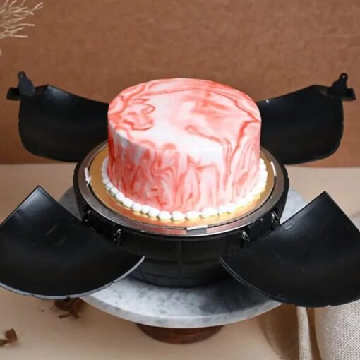 Strawberry-themed smash cake with hidden sweet surprises inside.