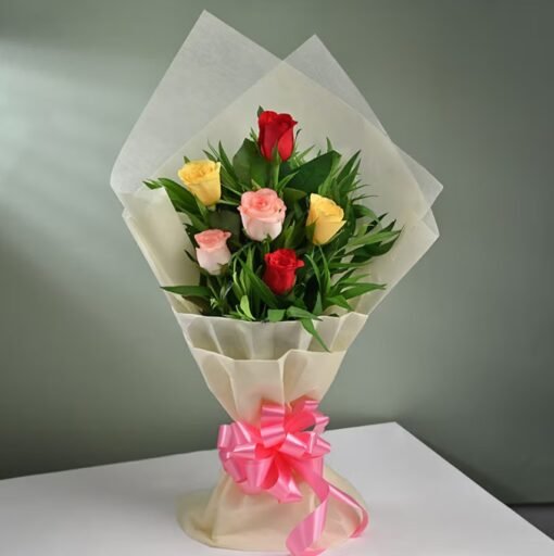 Delicate pink flower bouquet arranged as a heartfelt floral hug, ideal for expressing love and care.