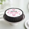 Amazing Mom Chocolate Cake — decadent chocolate cake with elegant decorations and “Amazing Mom” message, perfect for Mother’s Day celebration.