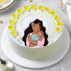 Butterscotch Pure Mother’s Love Cake — beautifully frosted cake with rich butterscotch flavor and a heartfelt Mother’s Day design.